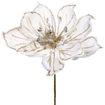 Украшение новогоднее «Пуансеттия - Изящное волшебство» 22 см, Белый/шампань