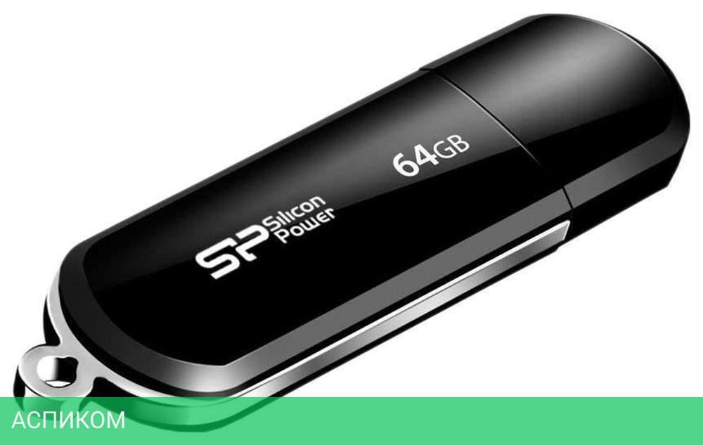 USB Flash-накопитель Silicon-Power LuxMini 322 64GB Black (SP064GBUF2322V1K)