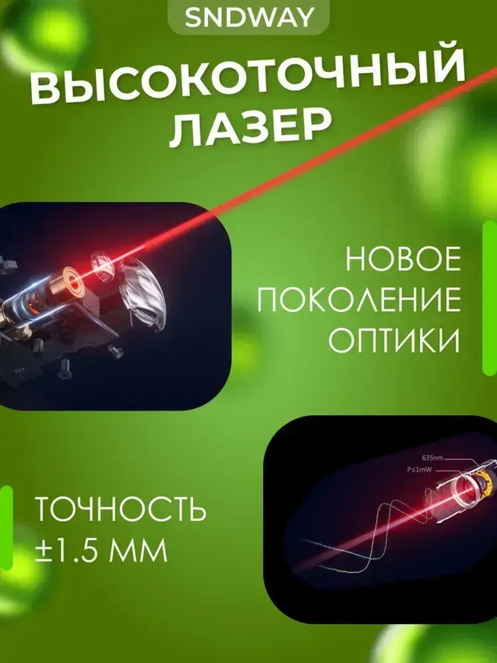 Лазерный дальномер SNDWAY SW-M50, 50м 1.5 мм