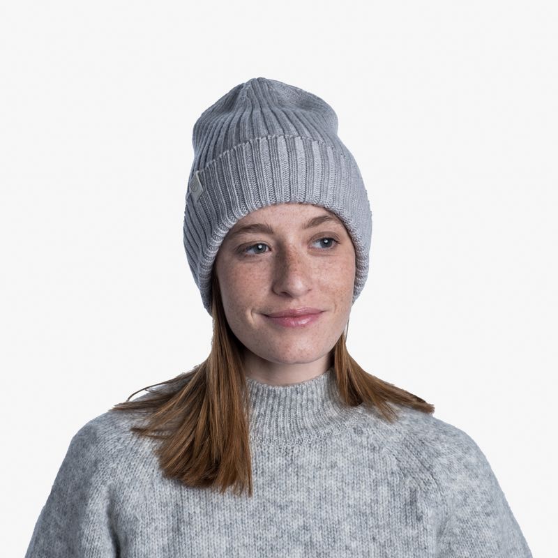 Вязаная шерстяная шапка Buff Hat Wool Knitted Norval Light Grey Фото 4