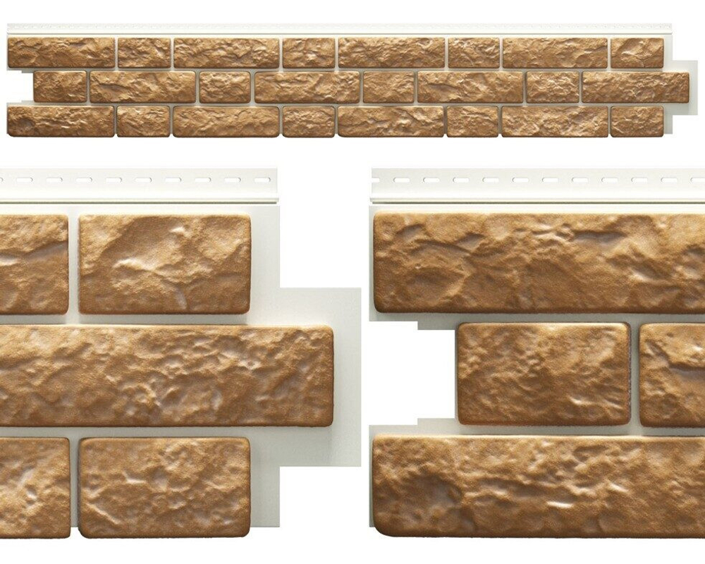 Сайдинг Docke Lux Bergart под камень Пекан 1809х285 мм