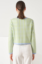 1831 Жакет женский (голубой мультиколор)