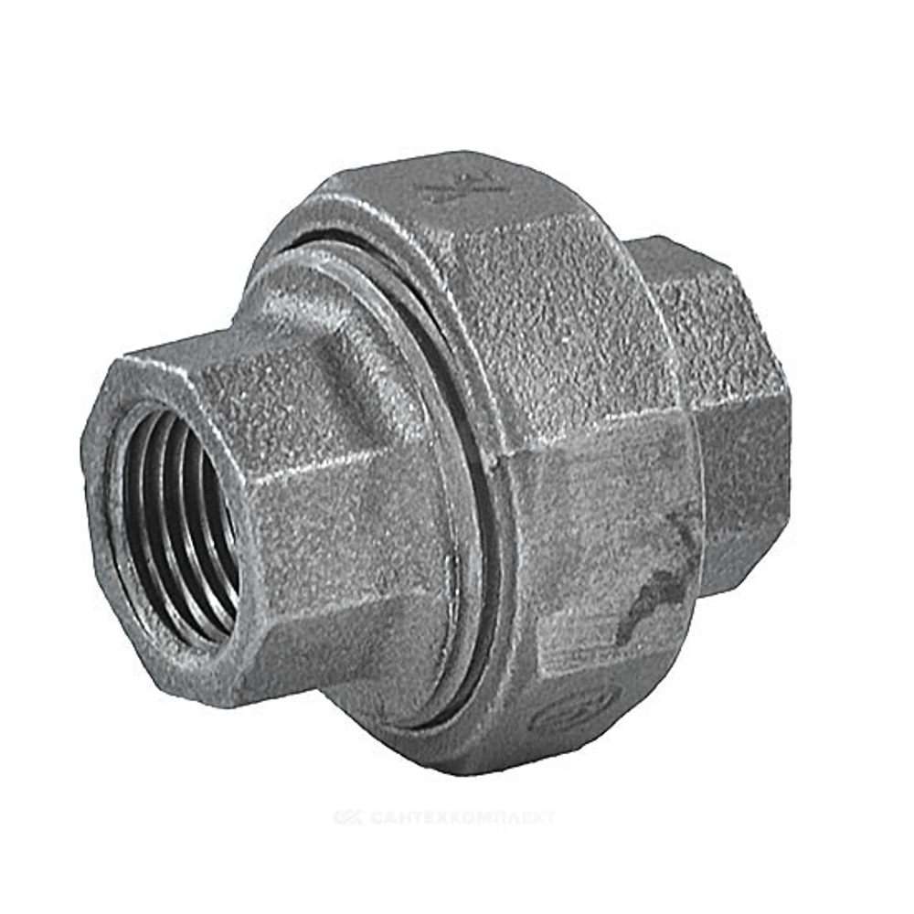 Соединитель прямой американка чугун Ду 15 (1/2") ВР/ВР Fittex PLUS