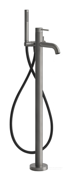 Смеситель для ванны Gessi 316, напольный, встраиваемый, с душевой лейкой, цвет Steel Brushed