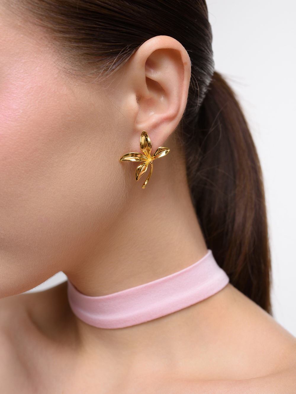 Серьги "Minimal flower" Gold