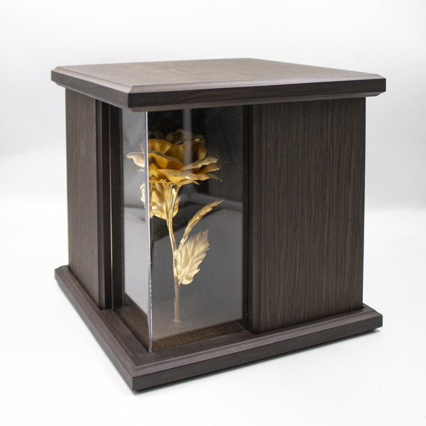 Урна для праха «Вечная роза куб» шпон венге