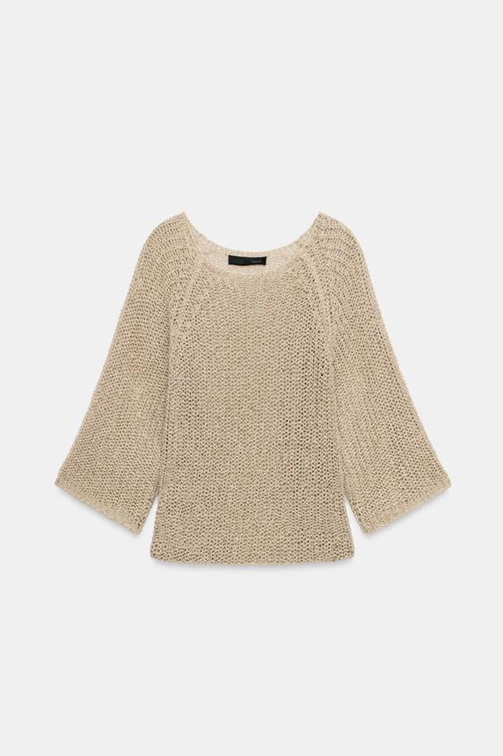 ZARA АЖУРНЫЙ СВИТЕР, ПЕСОЧНЫЙ