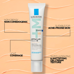 La Roche-Posay Effaclar DUO+M Unifiant - Легкий тональный крем с увлажняющим эффектом, 40 ml