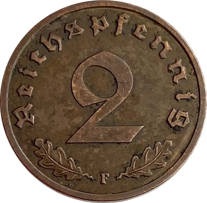 2 рейхспфеннига 1938 Германия (Третий рейх) "F"