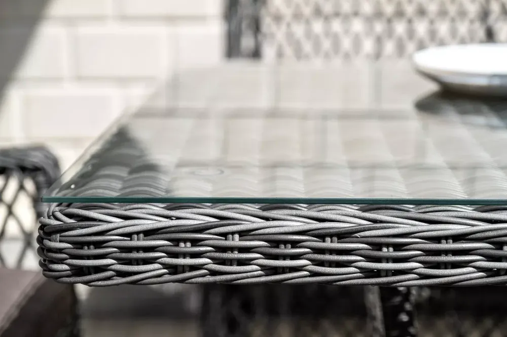 "Латте" плетеный стол из искусственного ротанга 160х90см, цвет графит