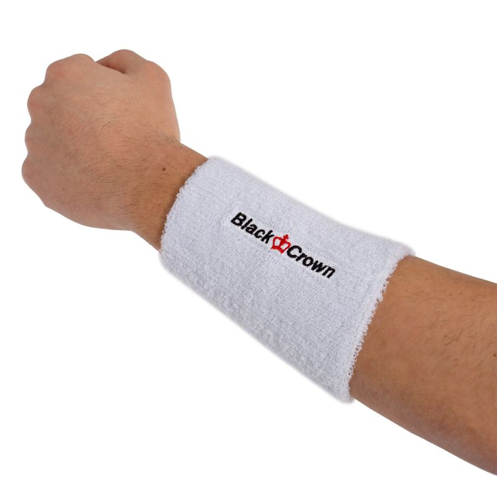 Теннисные напульсники Black Crown Wristband Long 1P - white