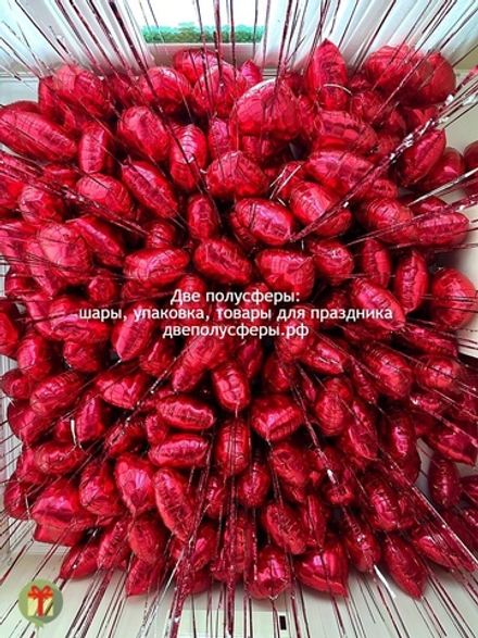 100 фольгированных сердец