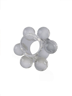 Прозрачное эластичное эрекционное кольцо с 6 шариками