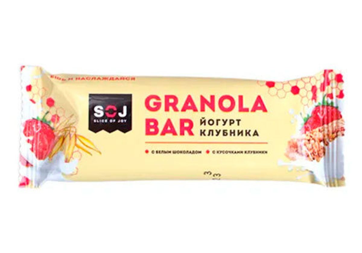 Злаковый батончик Granola Bar со вкусом йогурта и клубники, 40г