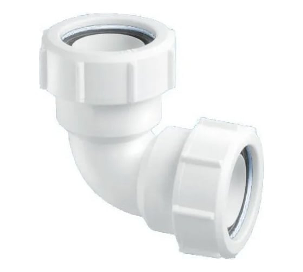 40A-WH Отвод на 90° компресс. Ду=40ммх Ду=40мм-белый McALPINE