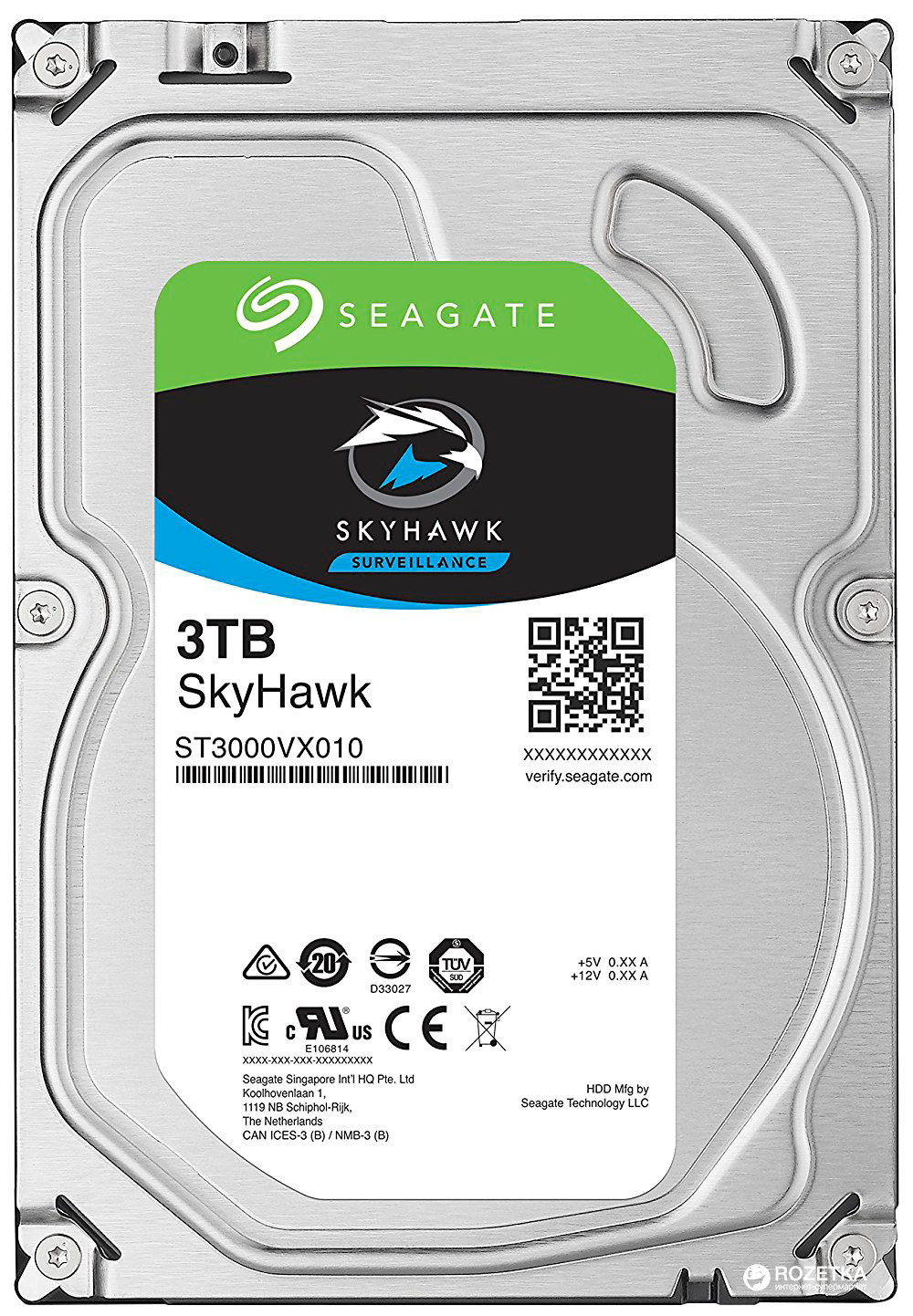 Жесткий диск 3 Tb Skyhawk Seagate SATA3 Video 5900 RPM