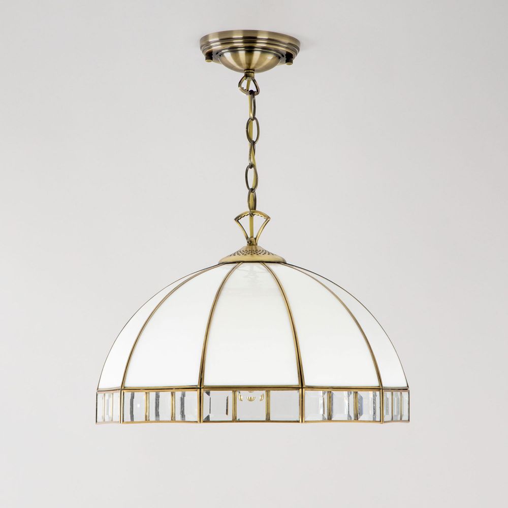 Citilux Шербург-1 CL440132 Люстра витражная подвесная Бронза