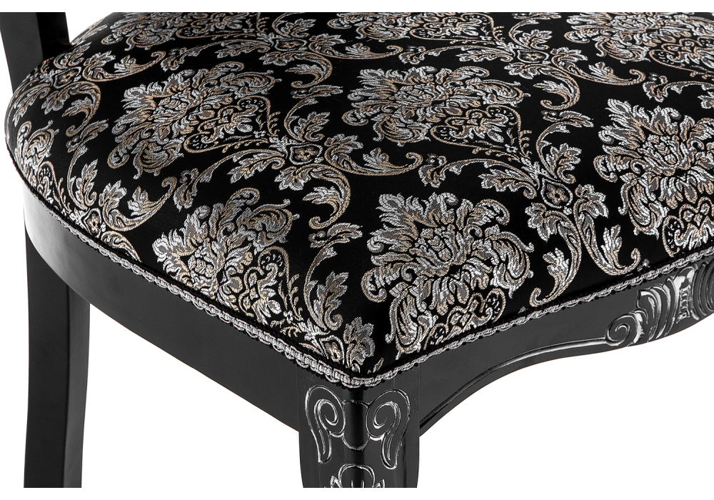 Стул деревянный Woodville Клето патина серебро, черный, ножки черные