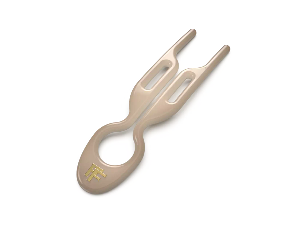 NO 1 HAIRPIN | SOFT BEIGE - 3X HAIRPINS/BOX / Шпильки No1 Hairpin Светло-бежевого цвета (набор из 3 шпилек)