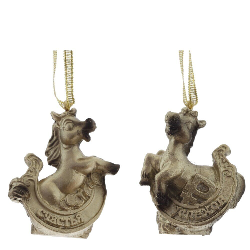 GAEM Фигурка декоративная подвесная "Лошадка", L4 W2 H5,5 см, 2в.