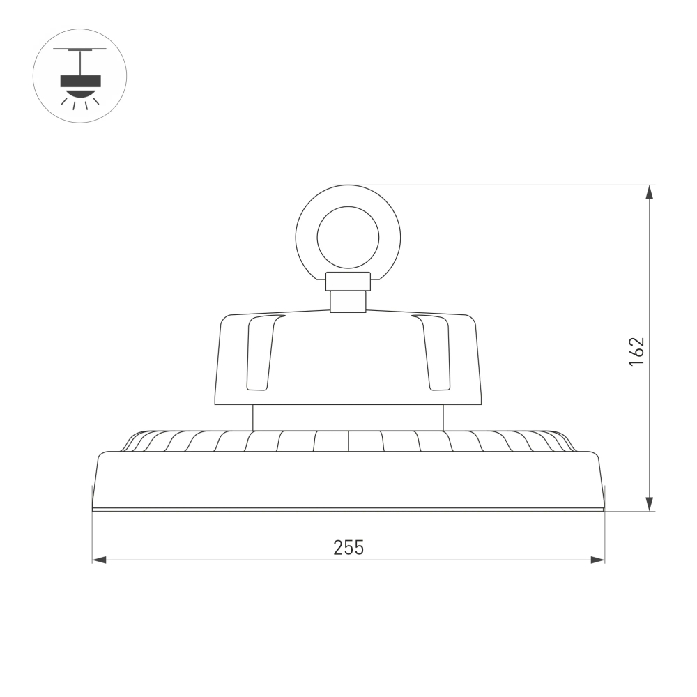 Светильник SP-ERCON-R255-100W White5000 (BK, 60 deg, 230V) (Arlight, IP65 Металл, 5 лет) 056099