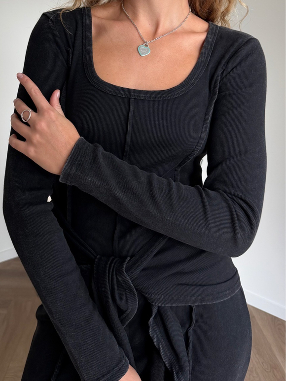 Платье лапша миди графит