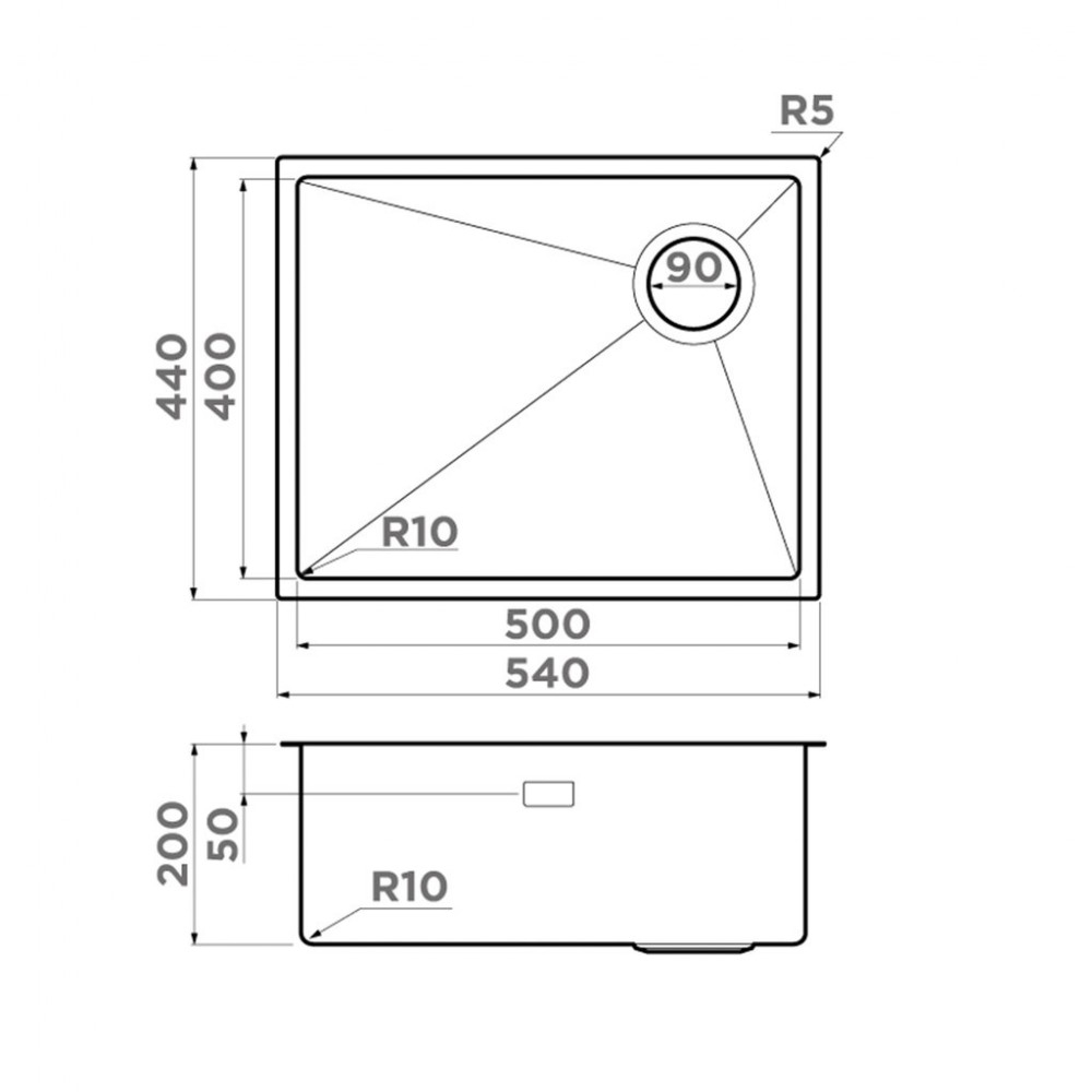 Кухонная мойка Omoikiri Taki-54-U/IF-LG Side SF