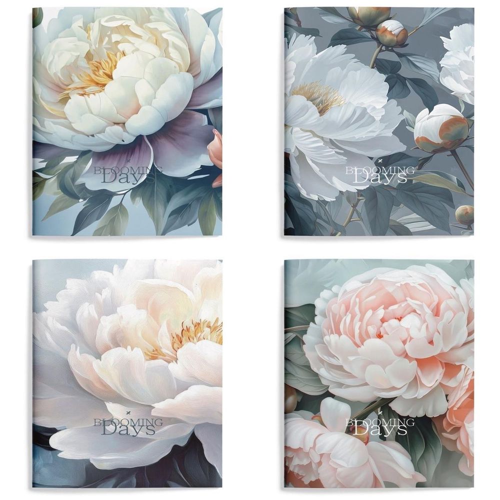 Записная книжка А6 32л. клет. "Flower viev" мягк. облистер дизайн, soft touch, двойная обложка (LOREX)