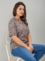 Блузка БЛ-122/бежевый-зебра