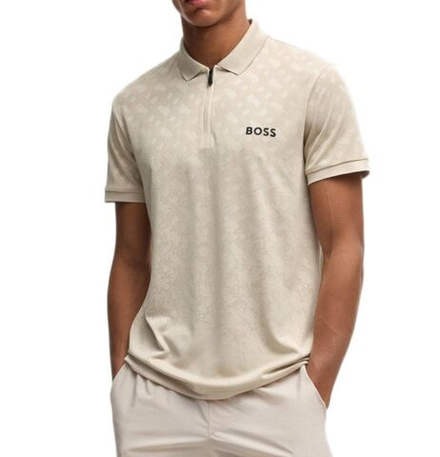 Теннисное поло BOSS Philix TOC Jacquard - open beige