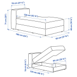 Шезлонг - IKEA JÄTTEBO/JATTEBO, 95х160х71 см, зеленый, ЙЕТТЕБО/ЯТТЕБО ИКЕА
