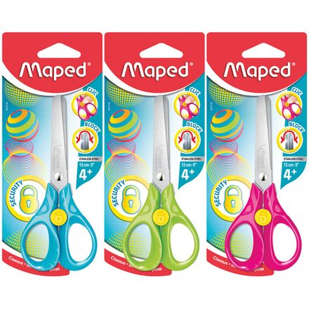 Ножницы детские 13 см, Maped Security 3D, симметричные, фиксатор