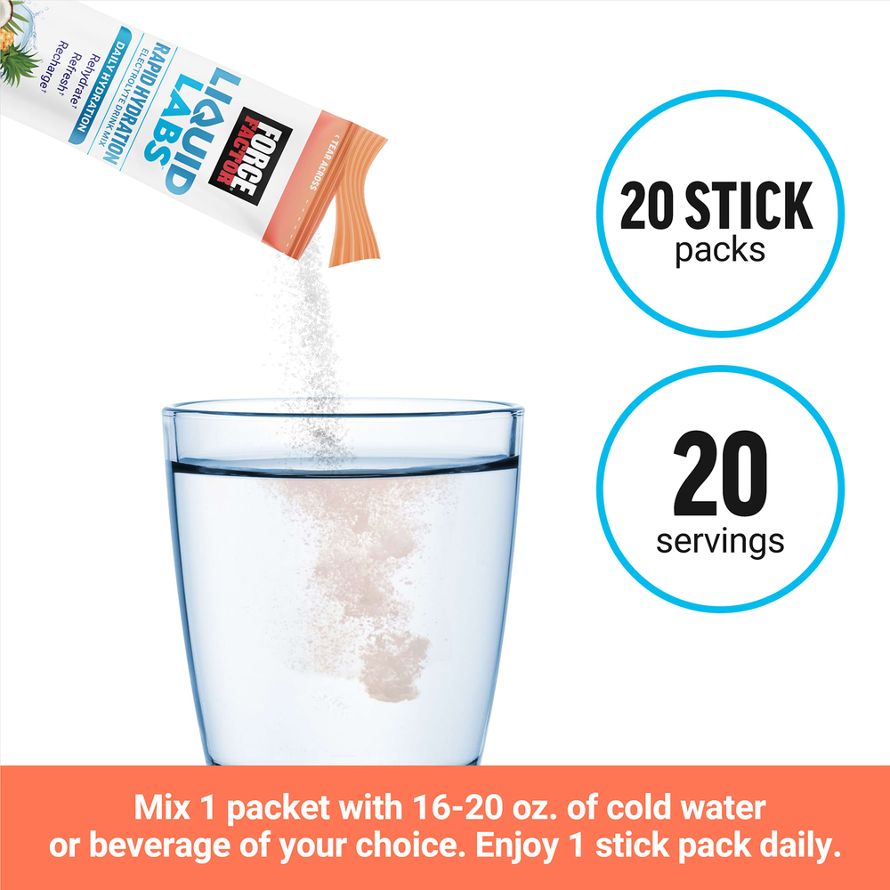 Force Factor, Liquid Labs, тропические фрукты, 20 пакетиков в стиках по 7 г (0,25 унции)