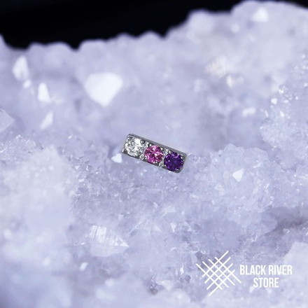 Bright Line HM Crystal & Pink & Amethyst CZ