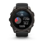 Смарт-часы Garmin Fenix 8, AMOLED Sapphire, 51 мм, угольно-серый DLC, пепельно-черный силиконовый ремешок, 010-02905-21