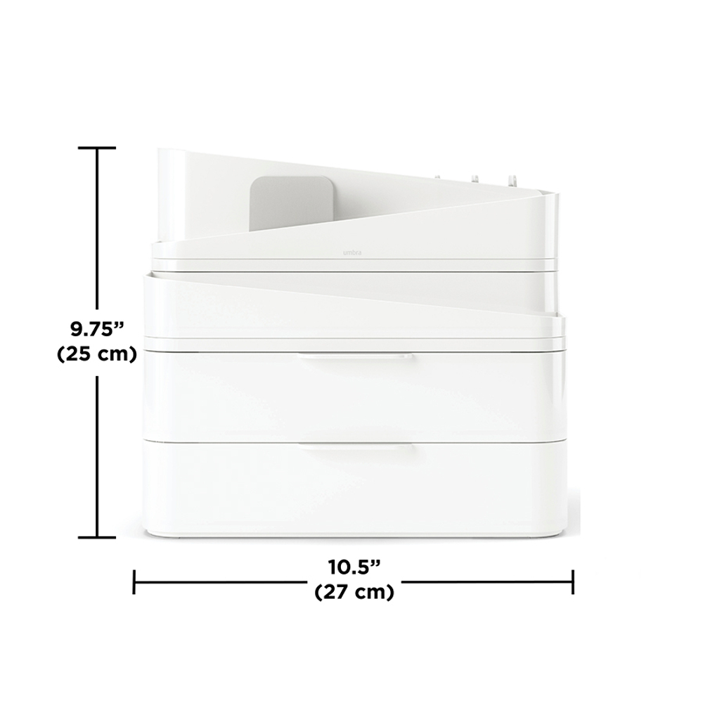 Органайзер-косметичка glam, 27х25 см, белый/серый