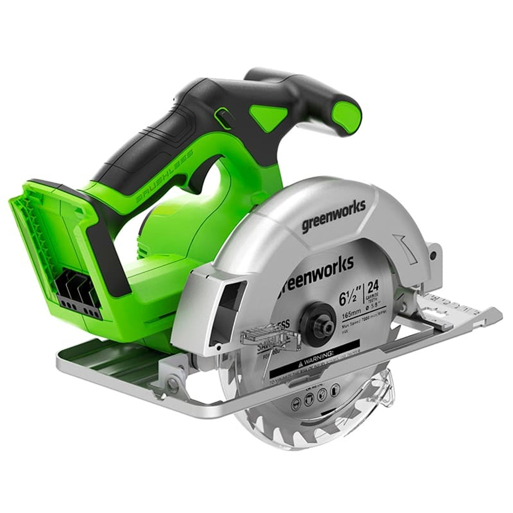 Циркулярная пила аккумуляторная Greenworks (165мм) Арт. 1501607, 24 V, бесщеточная, 57 мм