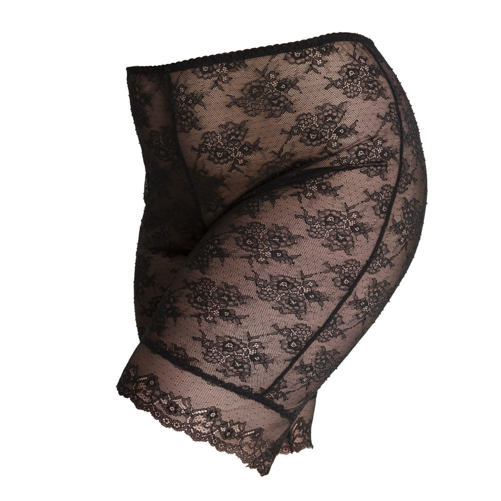 Женские трусики-панталоны из гипюра с цветочным рисунком (Размер: L) (Цвет: черный)