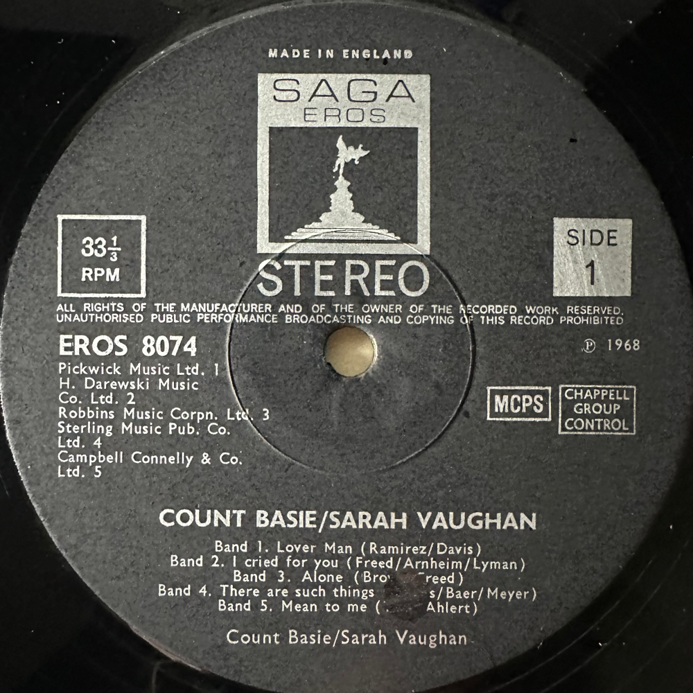 Count Basie & Sarah Vaughan (Англия 1968г.)