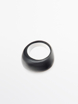 Massimo Dutti Деревянное кольцо, черный