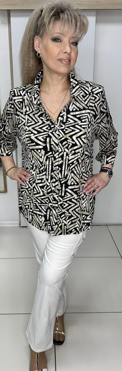 Рубашка-туника с принтом "соломка"