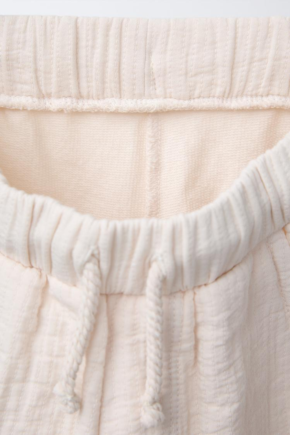 ZARA КОМБИНИРОВАННЫЕ БРЮКИ BAGGY, ЭКРЮ