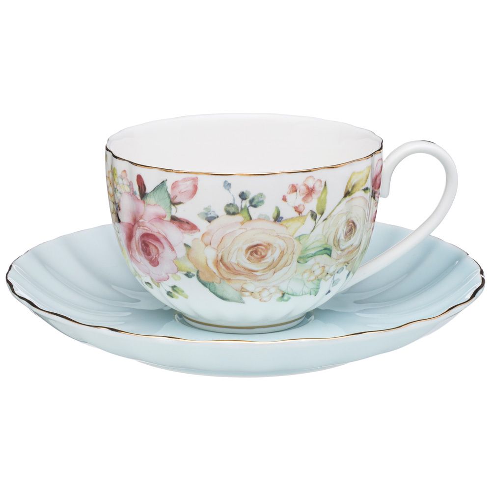 ЧАЙНЫЙ НАБОР LEFARD "ВРЕМЕНА ГОДА" 4 ПР. НА 2 ПЕР. 280 МЛ ГОЛУБОЙ-ЖЕЛТЫЙ (КОР=12НАБ.)