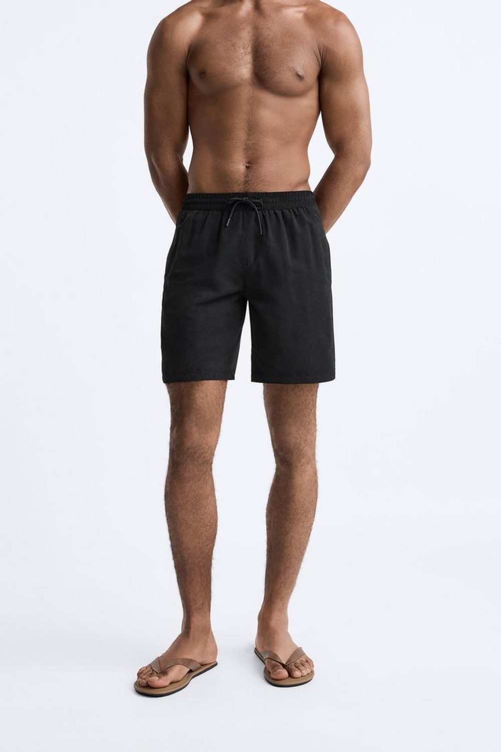 ZARA ДЛИННЫЕ ПЛАВКИ, ЧЕРНЫЙ