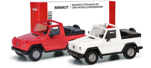 Набор для сборки: MB G-Class (W460) Cabriolet, белый/красный, 2 шт.