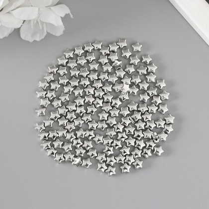 Звезды пластиковые, цвет серебро, 0,6 см, 10 шт.