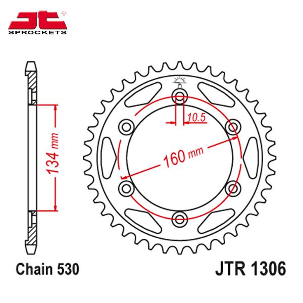 JT JTR1306.42ZBK звезда задняя (ведомая), 42 зуба