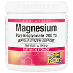 Natural Factors, Бисглицинат магния, чистый, 200 мг, 120 г (4,2 унции)