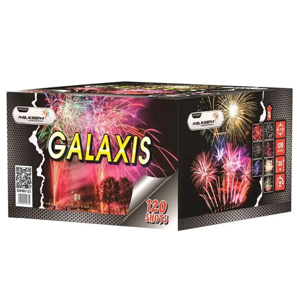 Батарея салютов Galaxis (GWM6123) от Maxsem, 120 залпов, 30 мм