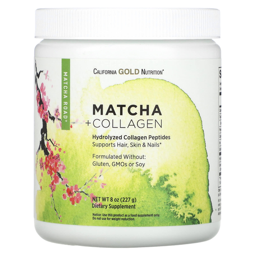 California Gold Nutrition, Matcha Road, матча с коллагеном, 227 г (8 унций)